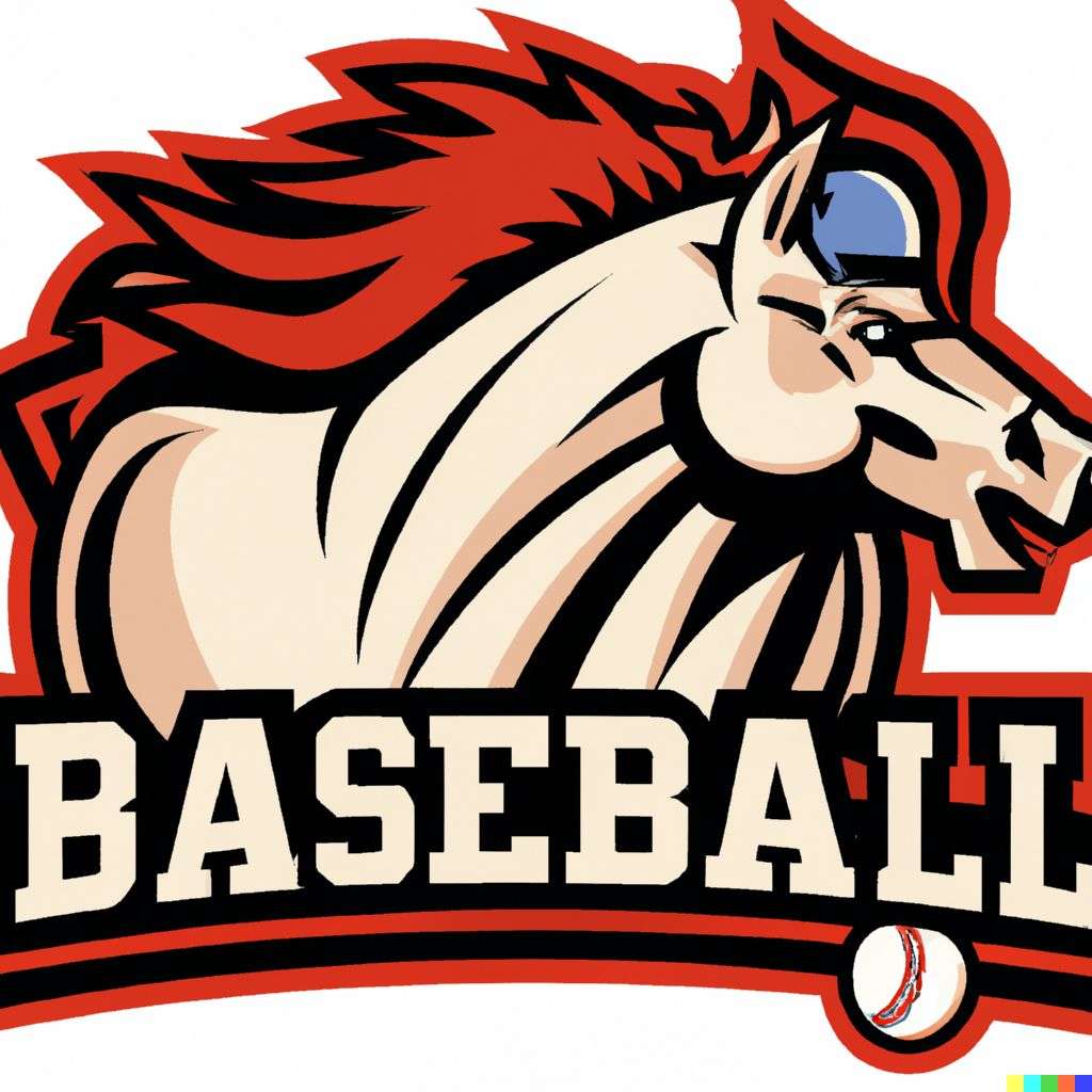 a horse, baseball team emblem design